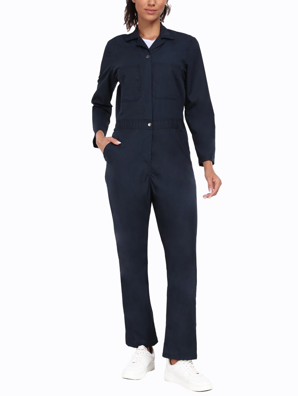 Women’s Navy Utility Coverall Work Jumpsuit Durable Car, S